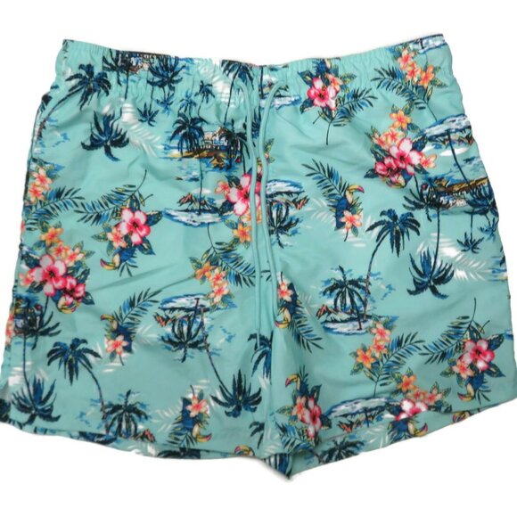 Jake Austin Shorts Swim Trunks Lined Hawaiian Lg - Picture 1 of 5